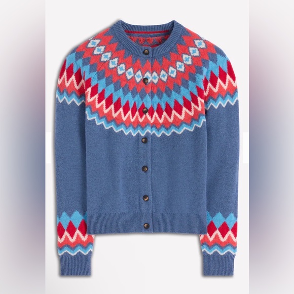Boden Edie Fair Isle Cardigan Size Medium - Picture 15 of 16